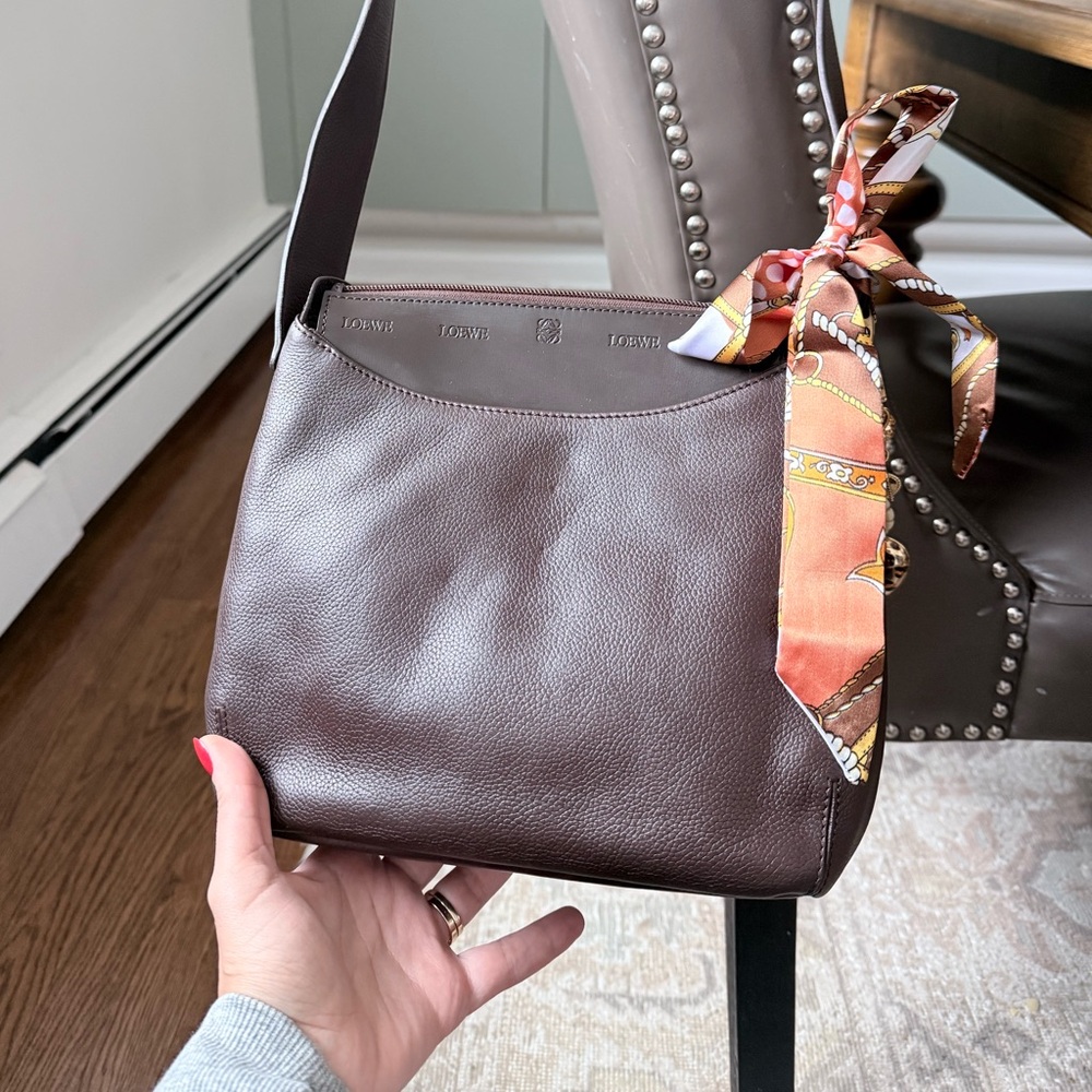 Loewe Brown and Green Leather Bag